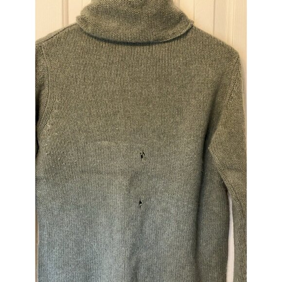 L Green Pure Cashmere Sweater Women's Size L Long Sleeve Holes Peeling Crafts - Picture 3 of 7